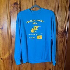 HEF-T L Vintage Graphic Long Sleeve T-Shirt Blue Regular